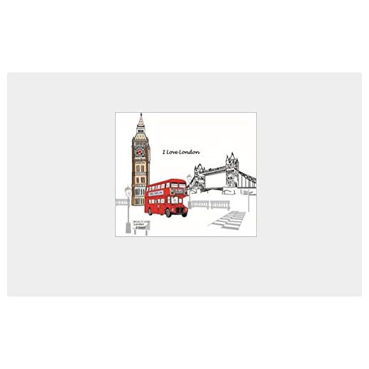 Väggdekaler Big Ben Double Decker Bus Wall Sticker Sovrum Vardagsrumsdekoration Självhäftande 60 * 90Cm