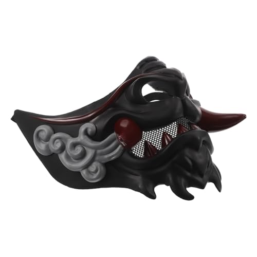 Image of Alipis Samurai Mask for Cosplay with Unique Design, Comfortable Plastic Material and Elastic Band, for Occasions and Balls, Versatile Use Japanese Style Costume Accessory