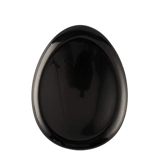 ele ELEOPTION piedra de cuarzo para el pulgar, piedra de cristal, piedra de bolsillo, piedras de palma, cristales curativos, meditación Reiki para aliviar el estrés, con bolsa de terciopelo