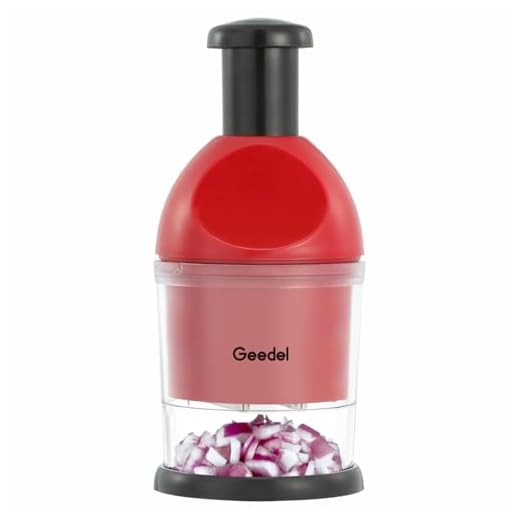 Geedel Food Chopper, Easy to Clean Manual Hand Chopper Dicer, Slap Press Chopper Mincer for Vegetables Onions Garlic Nuts Salads and More - Save Your Prep Time