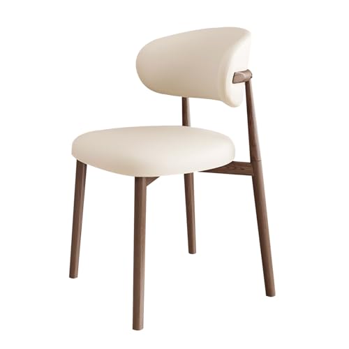 DAYONG Dining Chair Modern Kitchen Chair with Metal Frame Faux Leather Breathable Sponge Cushion Seat And Back For Bedroom Study Home Office Restaurant Apartment (Walnut Frame)