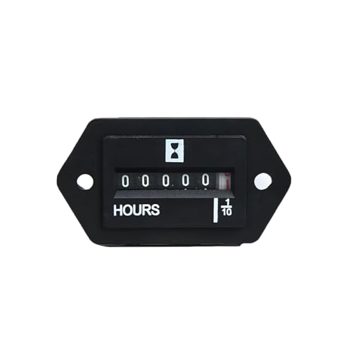 HZEL Car Mechanical Hour Meter, AC100-250V 6 Digit Display High-Accuracy Hourmeter Gauge for Diesel Engine Generator, Auto Engine Hour Timer Gauge, Universal for ATV UTV Truck Motorcross