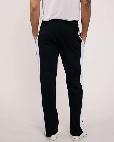 Real Essentials 3 Pack: Men's Tech Fleece Active Athletic Casual Open Bottom Sweatpants with Pockets