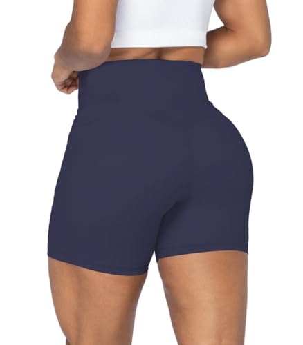 Image of Sunzel No Front Seam Biker Shorts for Women with Pockets, Yoga Workout Gym Bike Shorts with Tummy Control