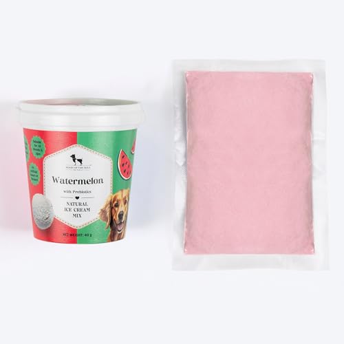 Image of HUFT Watermelon Dog Ice Cream Mix - 40 gm (Pack of 3) | Natural Treats with Prebiotics for Dogs | Easy to Prepare Frozen Dessert | Healthy Snack for All Life Stages & Breeds Dogs