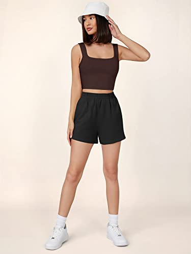 Image of Women's & Girls' Solid Polyester Rib-Knit Square Neck Tank Tops