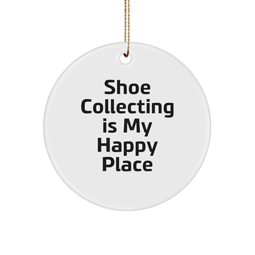 Shoe Collecting Gifts from Friends, Christmas Unique Gifts for Shoe Enthusiasts, 'Shoe Collecting is My Happy Place' Circle Ornament