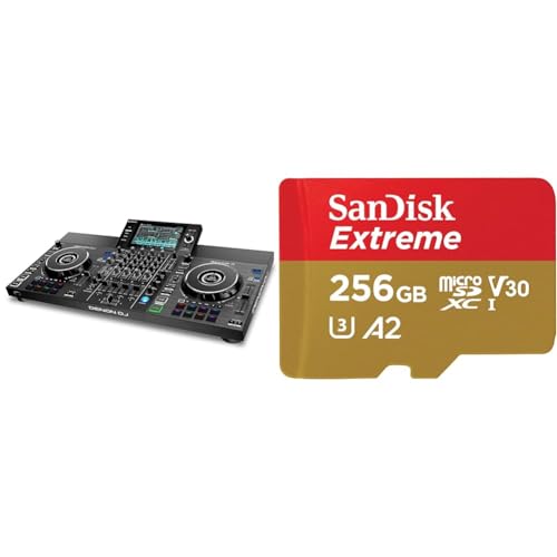 Denon DJ SC LIVE 4 - Standalone DJ-Controller & SanDisk Extreme microSDXC UHS-I Speicherkarte 256 GB + Adapter