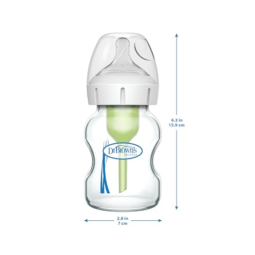 Dr. Brown'S WB51700-P4 Natural Flow Anti-Colic Options+ Wide-Neck Glass Baby Bottle 5 Oz/150 Ml thumb #12