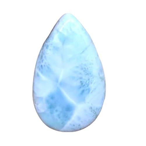 Larimar naturel poire 39x23x7mm cabochon bleu pour création bijoux