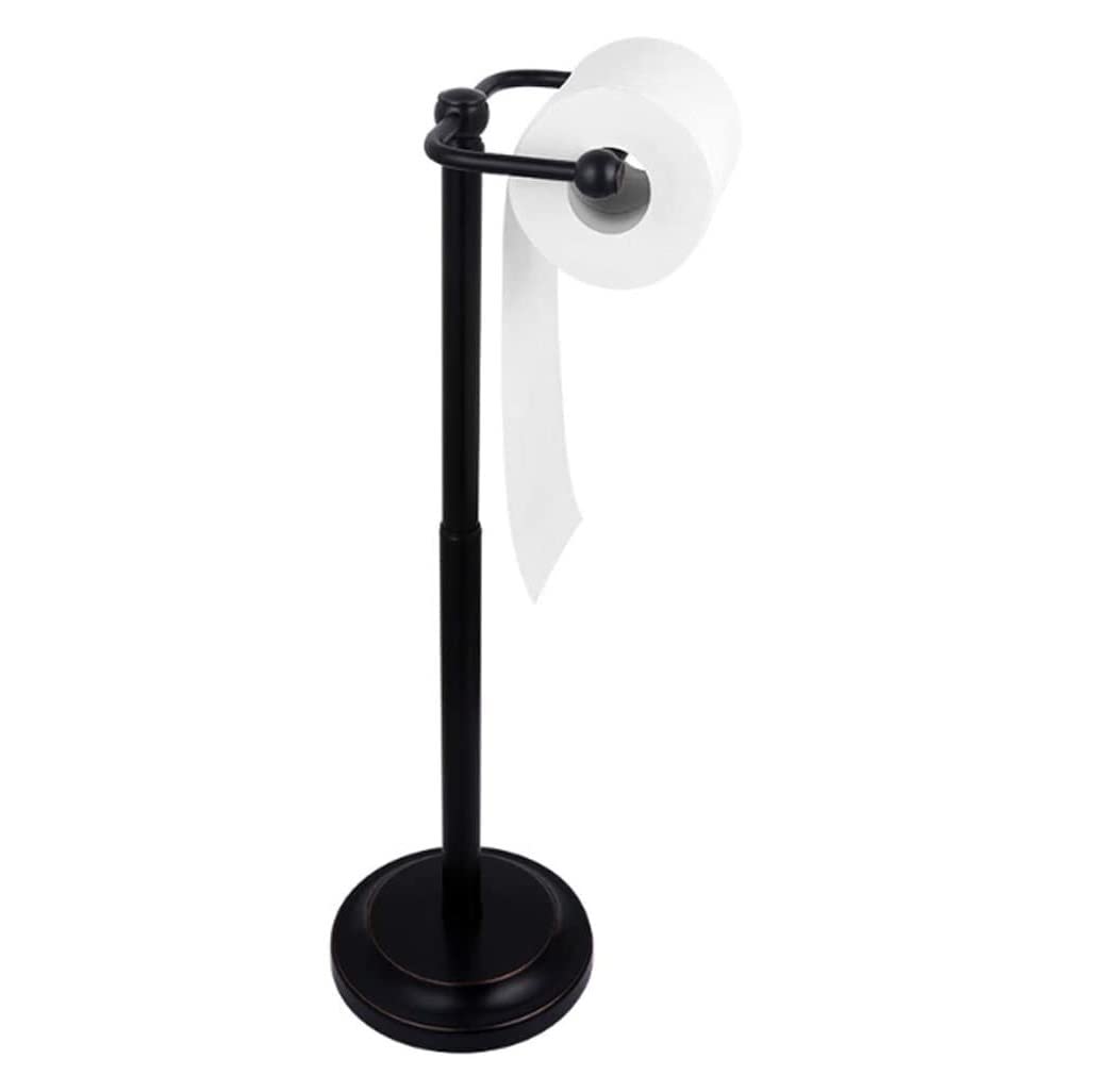 Toilet Paper Bathroom Free Standing Toilet Tissue Paper Roll Holder Stand Adjustable Height Practical Storage Bathroom Holder(B)