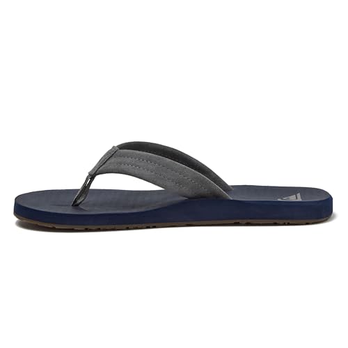 Image of Quiksilver Carver Suede Flip Flops for Men, Arch Support Athletic Mens Sandals, Thong Mens Slides