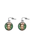 Stainless Steel Hanging Earrings, Diameter 20mm, Handmade,Illustration Icon Feminist