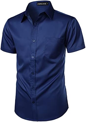 Chemise Manches Courtes PARKLEES Homme - Décontractée à Poche | Polyester-Élasthanne