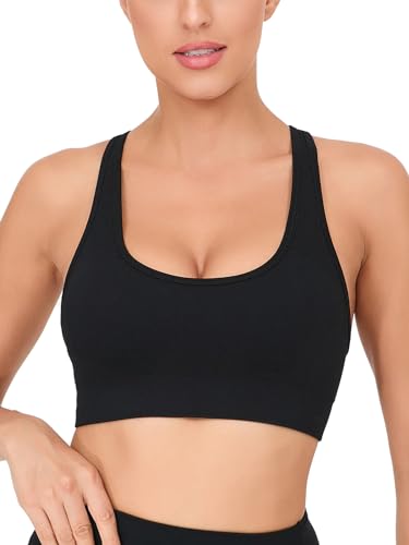 Image of RUNNING GIRL Sports Bras for Women,Seamless Strappy Sports Bra High Support Crisscross Back with Removable Pads