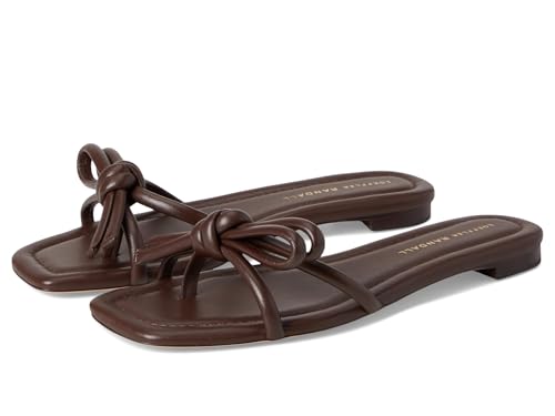 Image of Loeffler Randall Hadley Leather Bow Flat Sandals