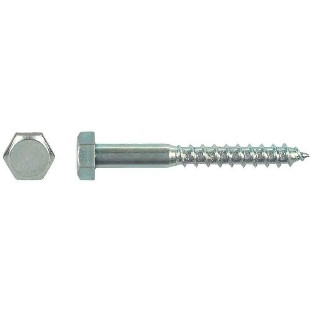 50 Vis à Bois Tête Hexagonale Tirefond 10 x 100 mm - DIN 571 - NFE25-607 - UNI 704 - Inox A2 - D-Work