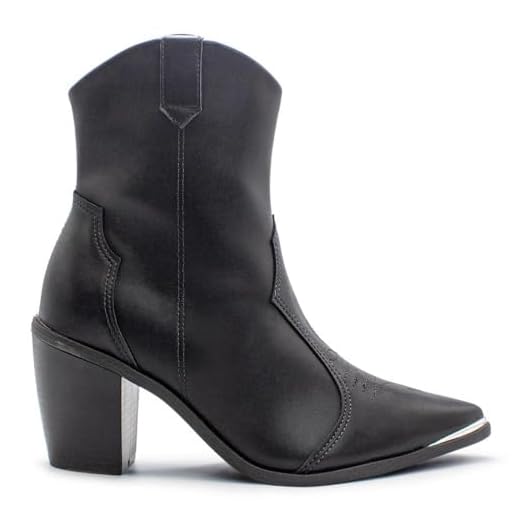 Bota Vizzano Feminina Western Salto Bloco Bico Fino Preto 3070.108.23580.15745 34