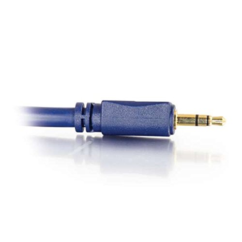 C2G 40600 Velocity 3.5Mm M/M Stereo Audio Cable, Aux Cable, Blue (1.5 Feet, 0.45 Meters) #TOP4