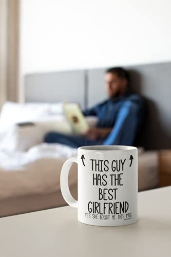 Boyfriends Mug - Valentines Mug for Him, Gifts for Boyfriend - This Guy has The Best Girlfriend, Birthday Gifts for him, Coffee Mugs Cup, Present for Christmas - wm7419