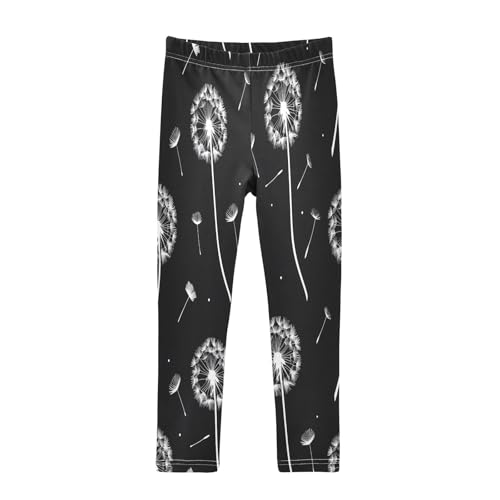 Toddler Girls Leggings Printed Yoga Pants Leggings White Dandelion for Kids