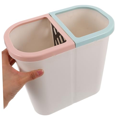 Caneca de basura blanca rectangular con doble compartimento miniatura 4