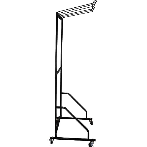 EASY-UP 6-Arm Rolling Horse Blanket Rack | Color Black - Maximize Space & Mobility with our blanket storage stand for hanging 6 horse blankets