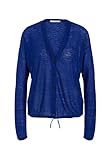  Oui Damen Strickjacke mit Tunnnelzug Oversized geschnitten Uni Freizeit, Lounge/Homewear V-Ausschnitt Blende Leinenmischung