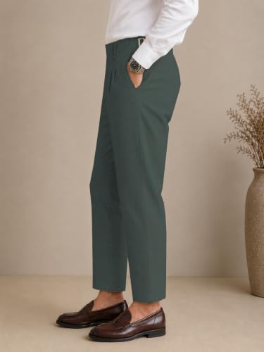Image of TAGDO Men's Solid Colour Pant with Pocket || Casual Trosuer || Formal Trouser || Formal Slim Fit Pleated Pants for Men (2049)
