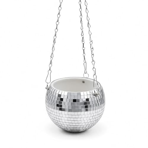 Pot de fleurs suspendu disco pour gagner de l'espace au sol