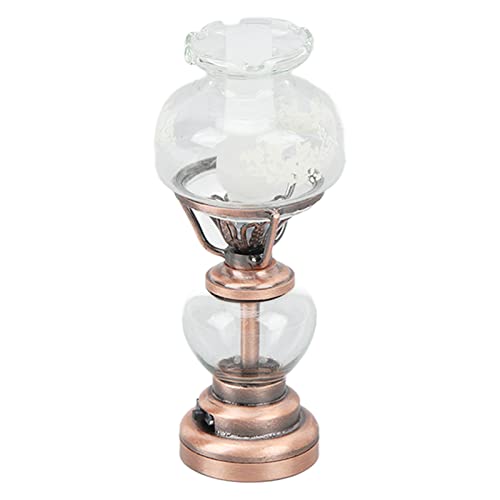 Lampe de table 1:12 miniature vintage en bronze résout le problème d'éclairage sans fil