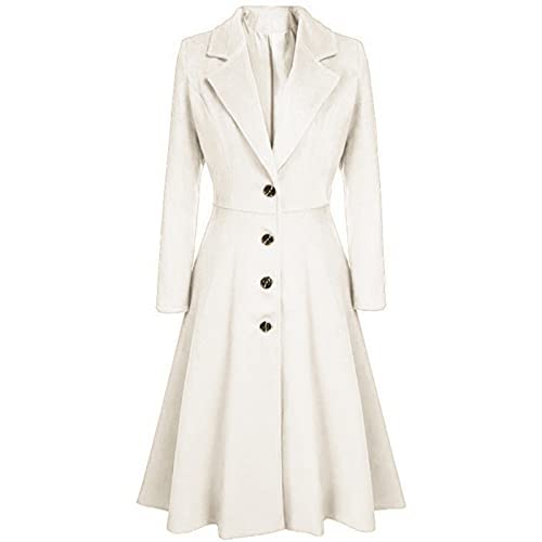 Women's Winter Jacket, Women Fleece Jacket Fall Coats For Black Fur Jackets Long Women's Woolen Blend Coats Coat Lapel Wrap Swing Flared Overcoat Jacket Vest Short Pea (3Xl, Beige) #TOP2