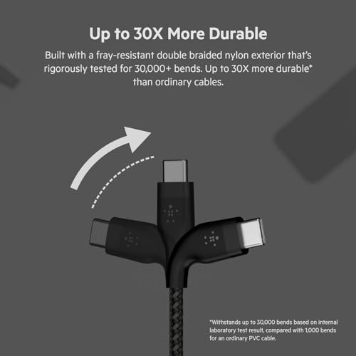 Belkin USB C to USB C Braided Cable 9.9ft Fast iPhone Charger Cord - image 2