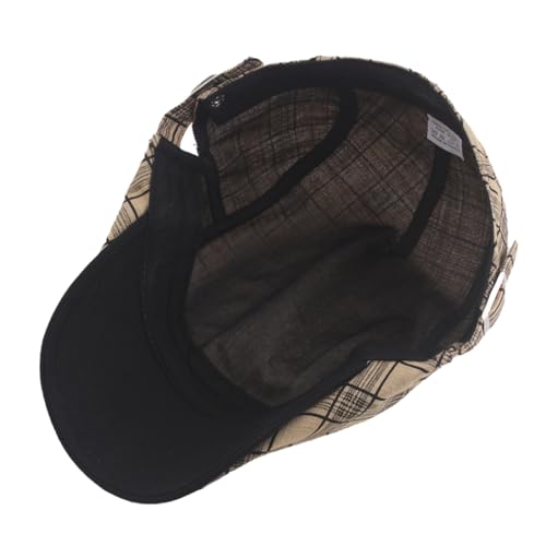 Image of Quanhaigou Men's Cotton Flat Ivy Gatsby Newsboy Driving Hat Adjustable Irish Cabbie Ivy Driving Hunting Cap