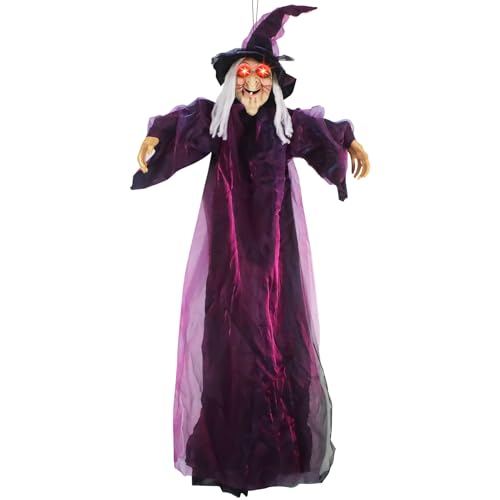 Xevinas Hängende Sprechende Halloween Hexe, 180 cm Hexe...