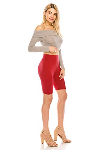 Image of ALWAYS Women's High Waist Bike Shorts - Athletic Workout Tummy Control Stretch Running Yoga Pants