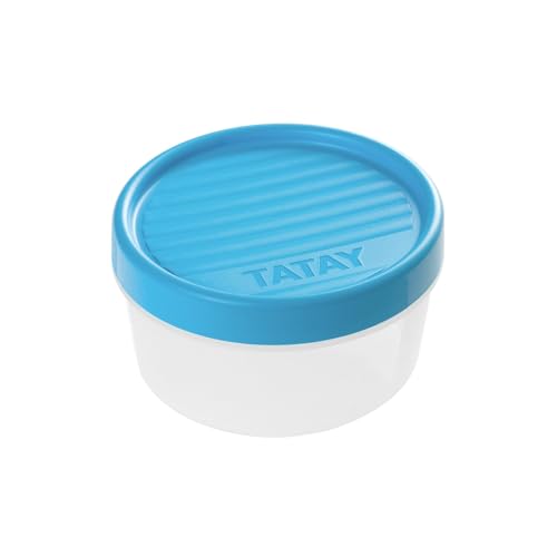 Tatay Tupper Hermético 0,5L Twist | Tapa de Rosca | Recipientes Herméticos Para Alimentos | Apto Microondas, Lavavajillas, Nevera, Congelador | Plástico Libre de BPA | 12x12x6,6 cm, Azul