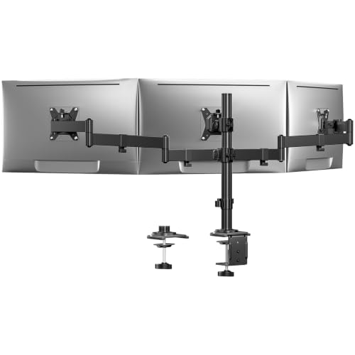 Image of HUANUO Triple Monitor Mount for 13-27 Inch Screens