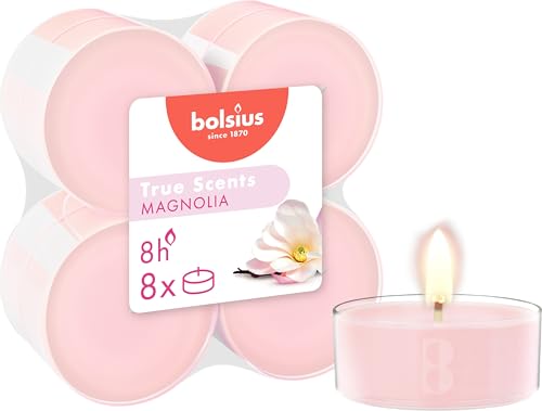 Bolsius True Scents – 8 Teelichter Maxi Duft – Magnolie – Lange...