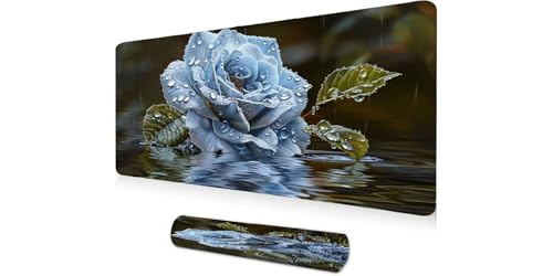 Grand tapis de souris XXL rose bleue, une idée cadeau idéale pour bureau