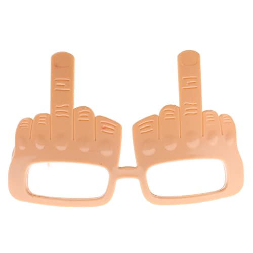 Óculos de sol Baoblaze Novelty Gold Middle Finger Gesture – Nude