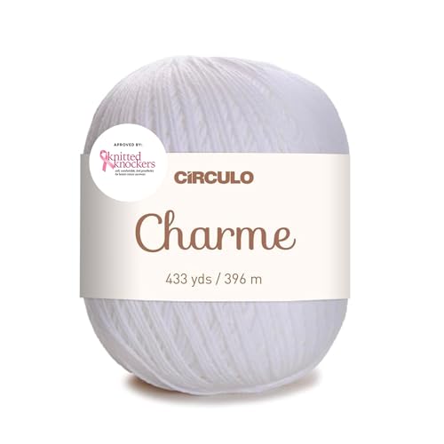 Charme Lote de 10 hilos 100 % algodón para agujas de 2,5 mm a 3 mm y ganchillo de 3 mm a 4 mm Ideal para proyectos de costura y manualidades Blanco