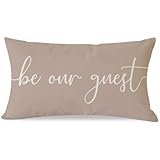 PANDICORN Farmhouse Throw Pillow Cover 12x20 Inch Be Our Guest Pillow Cover Beige Cozy Relax Decorations Lumbar Decorative Pillow Case for Home Guest Room Bedroom Essentials Couch Sofa Bed Decor