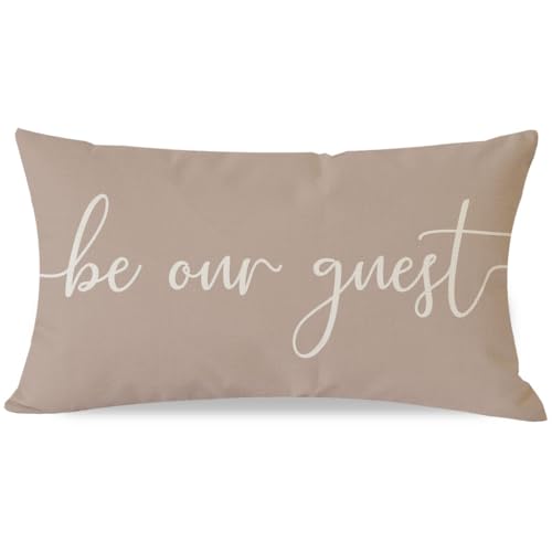 PANDICORN Farmhouse Throw Pillow Cover 12x20 Inch Be Our Guest Pillow...