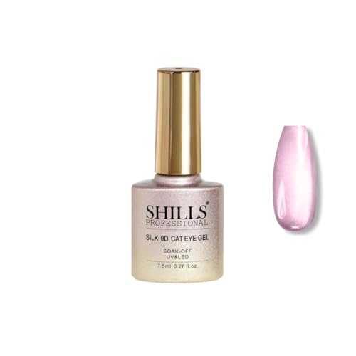 Image of SHILLS PROFESSIONAL Silk 9D Cat Eye Gel Nail Polish - Soak Off UV /LED, Long-Lasting Magnetic Effect, 7.5ml - (359 - Rose Nude)