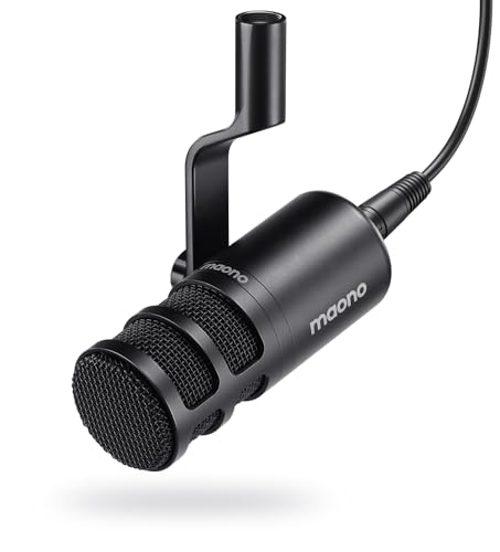 Image of MAONO XLR Podcast Microphone Cardioid: Dynamic Mic for Vocal Recording, Streaming, Voice-Over, Voice Isolation Technology, Metal Mic, Works for Audio Interface, Mixer, Sound Card (PD100-XLR)