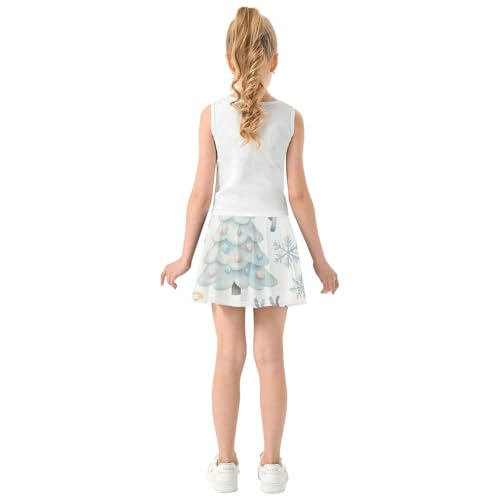 Joisal Tennis Skirts for Kids Cute Watercolor Christmas Angels Athletic Shorts Girls Skorts Cool Pink Flowy Skirt 4t4