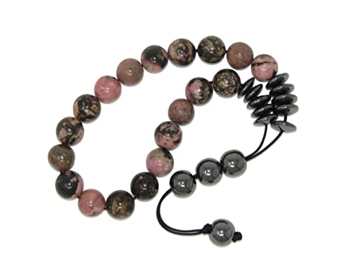 N3 RH - Loose Strung Prayer Worry Beads 10mm Rhodonite Gemstone Beads Handmade Design, 10mm Quartz Gemstone Beads