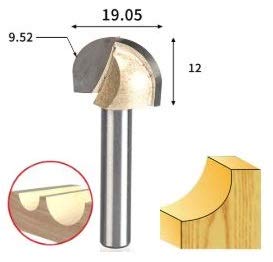 FRESA MEIA ESFERA/PONTA U/MEIA CANA Haste 6mm Corte 3/4