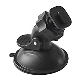 HomeVortex Kfz-Halterung mit Saugnapf, 360° drehbar, verstellbarer Hals, Schnellspanner-Halterung für GPS für Dashcam-Recorder und Kamera, schwarzes ABS